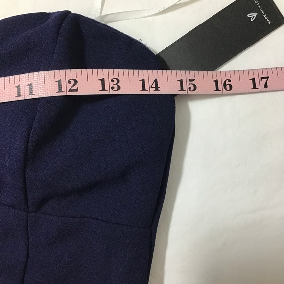 LULU'S SZ S Blue Height of Elegance Plunge Neck Mermaid Maxi Dress NWT 0B8 *flaw - Picture 6 of 14